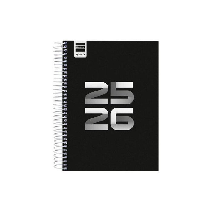 Finocam Agenda Cool Para Estudiantes Espiral 4º 1dp Negro 2025-2026