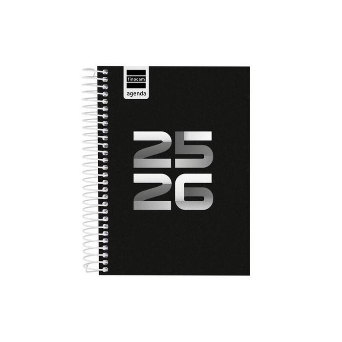 Finocam Agenda Cool Para Estudiantes Espiral 8º 1dp Negro 2025-2026