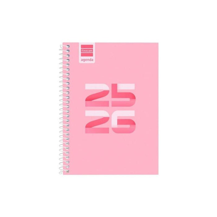 Finocam Agenda Cool Para Estudiantes Espiral 8º Svh Rosa 2025-2026