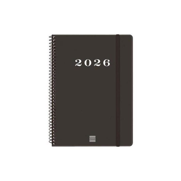 Finocam Agenda Espiral My E10-155x212mm Svh Tapa Dura Negro 2026