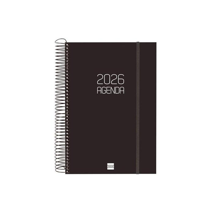 Finocam Agenda Espiral Opaque E11-165x242mm 1dp Tapa Pp Negro 2026