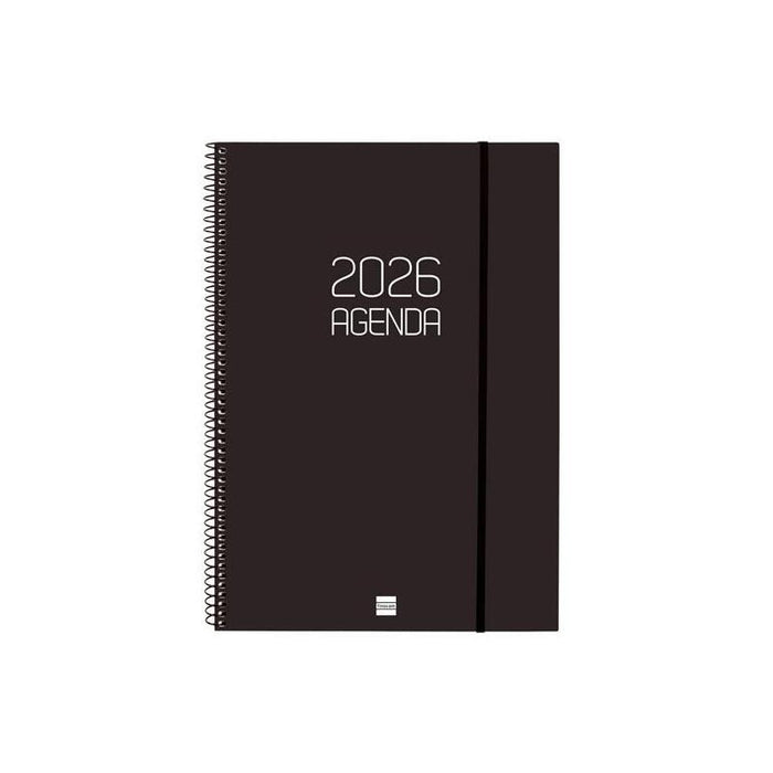 Finocam Agenda Espiral Opaque E40-210x297mm Svv Tapa Pp Negro 2026