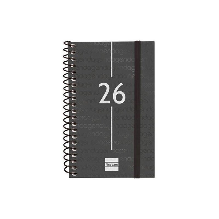 Finocam Agenda Espiral Year E3-79x127mm Svh Tapa Pp Negro 2026