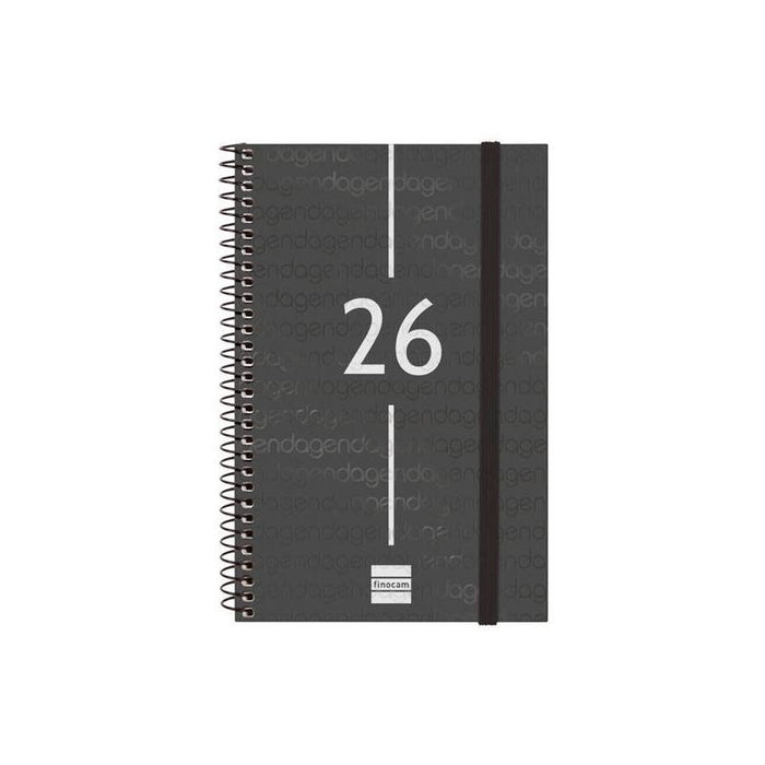Finocam Agenda Espiral Year E5-117x181mm Svh Tapa Pp Negro 2026