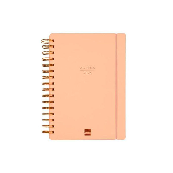 Finocam Agenda Haiku Espiral 16 Meses E10 Svh Cierre C/Goma Tapa Dura Coral 2025-2026