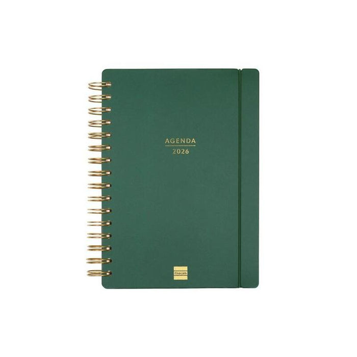 Finocam Agenda Haiku Espiral 16 Meses E10 Svh Cierre C/Goma Tapa Dura Verde 2025-2026