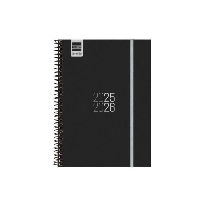 Finocam Agenda Para Estudiantes Espiral E10 - 155x212mm Svh Negro 2025-2026
