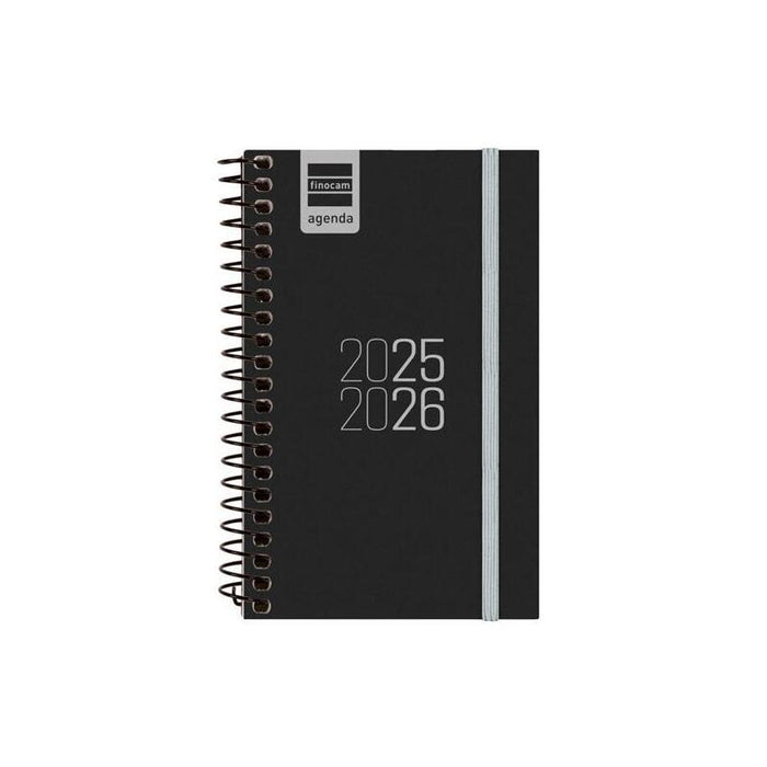 Finocam Agenda Para Estudiantes Espiral E3 - 79x127mm Svh Negro 2025-2026