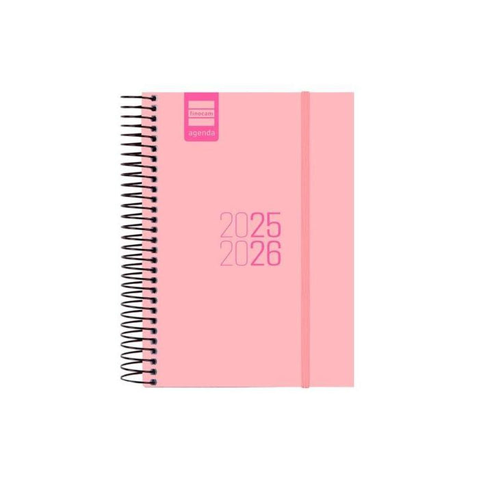 Finocam Agenda Para Estudiantes Espiral E8 - 120x171mm 1dp Rosa 2025-2026