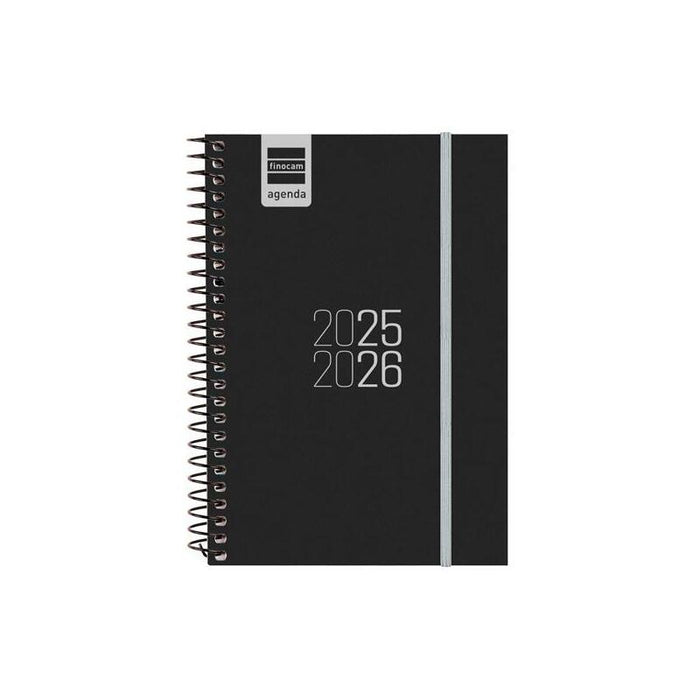 Finocam Agenda Para Estudiantes Espiral E8 - 120x171mm Svh Negro 2025-2026