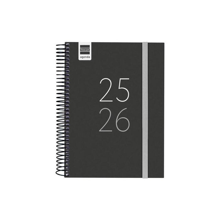 Finocam Agenda Secundaria Para Estudiantes Espiral 4º 1dp Negro 2025-2026