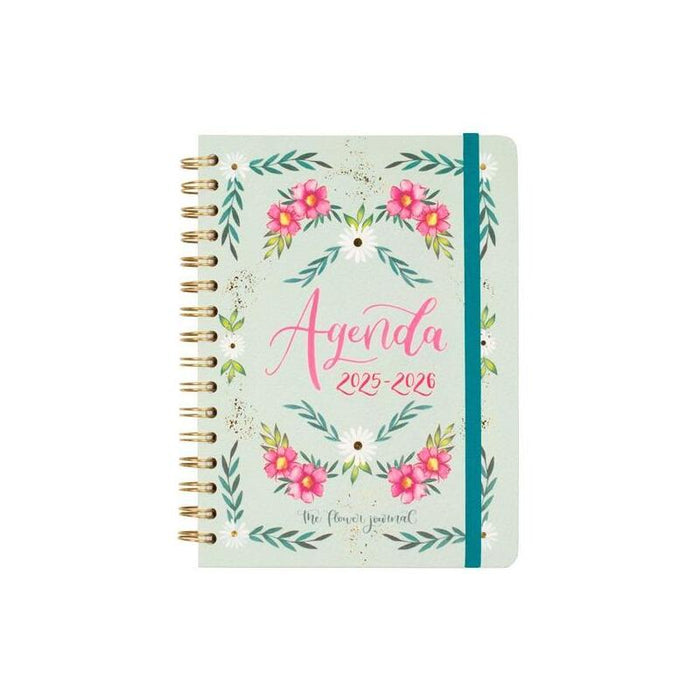Finocam Agenda The Flower Journal Espiral Doble E10 - 155x212mm Svh Tapa Dura Verde 2025-2026