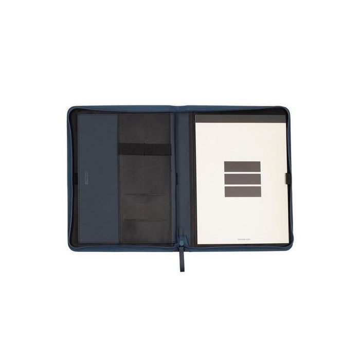 Finocam Portadocumentos Nopal Cremallera A4 Imitación Cuero Azul Marino