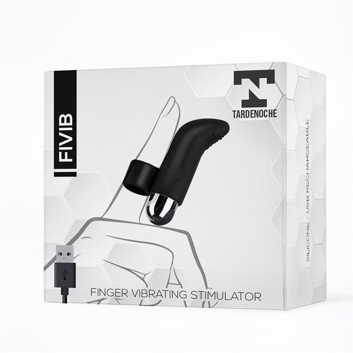 Vibrador Fivib Estimulador De Dedo Usb Silicona Negro