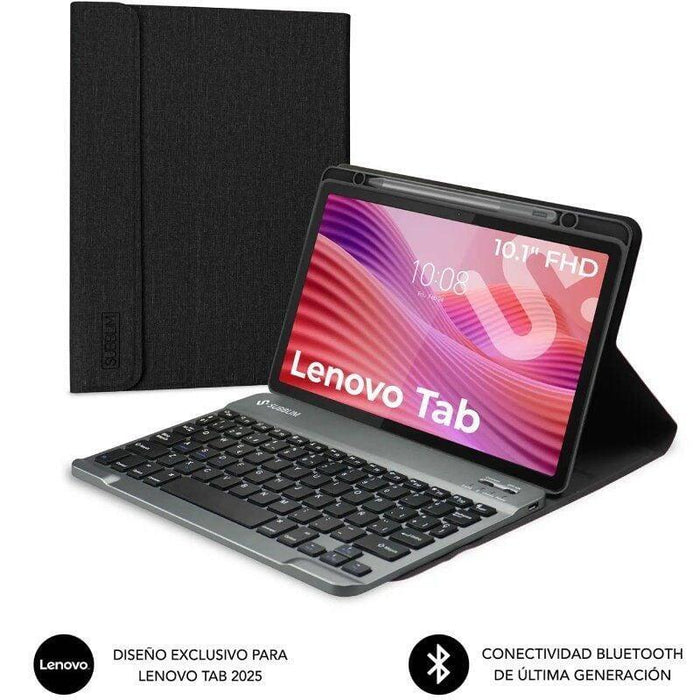 Funda Con Teclado Subblim Shock Case Lenovo Tab 10.1' 2025 Negra