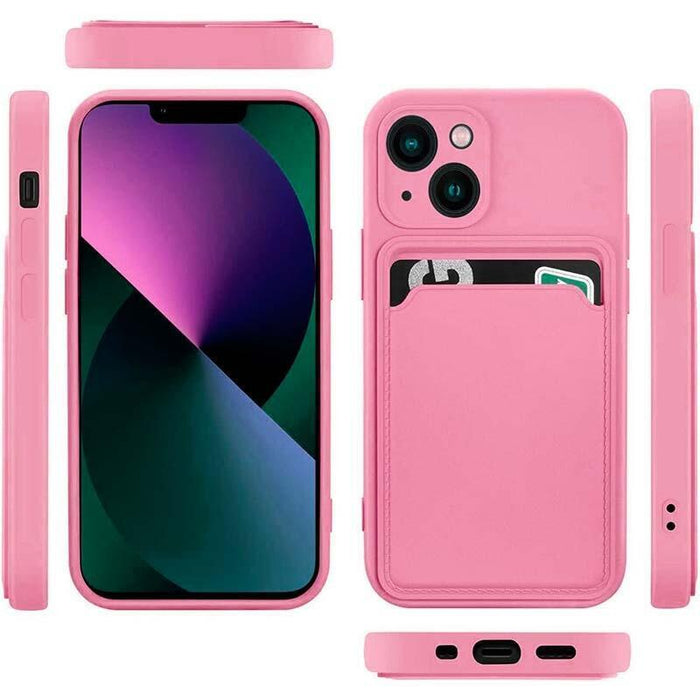 Funda De Silicona Apple Iphone 13 Rosa Con Cartera