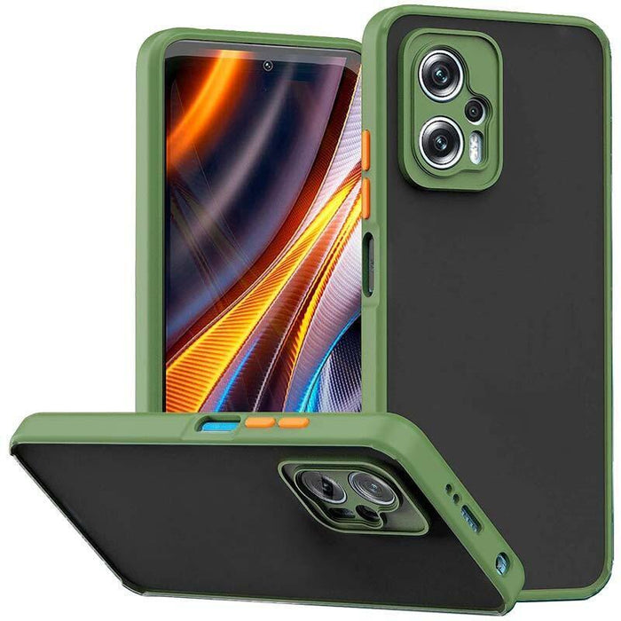 Funda Dual Mate Xiaomi Poco X4 Gt Verde Claro+Naranja