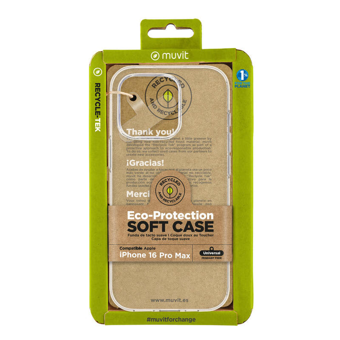 Funda Muvit Recycletek Para Apple Iphone 16 Pro Max Transparente