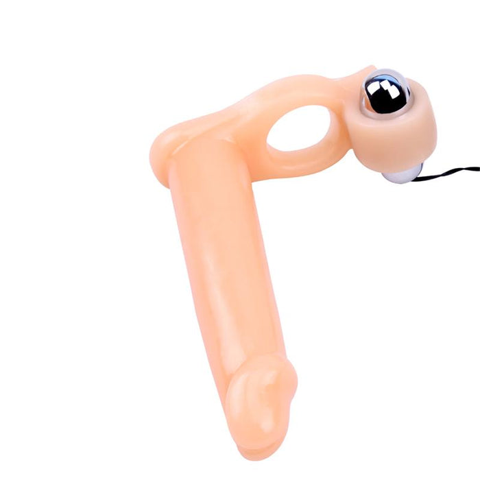 Funda Para El Pene Con Vibracion 15.5 Cm Natural