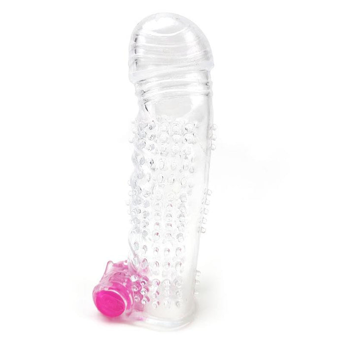 Funda Para El Pene Texturizada Con Bala Vibradora Transparente
