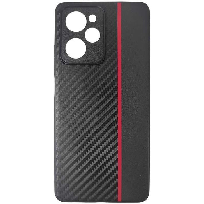 Funda Xiaomi Poco X5 Pro / Redmi Note 12 Pro 5g Efecto Fibra De Carbono Negro+Rojo
