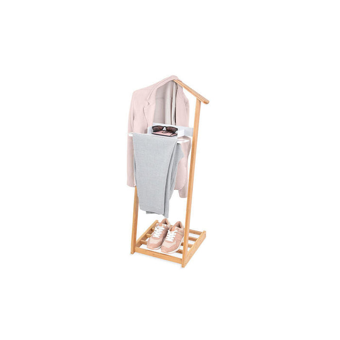 Galan De Noche Bambu Con Repisa Para Zapatos 43,5x34x102cm