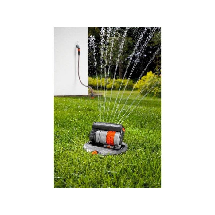 Gardena Juego Completo Con Aspersor Cuadrado Emergente Os 140, Sistema De Aspersión (Gris/Naranja, 12 Piezas)