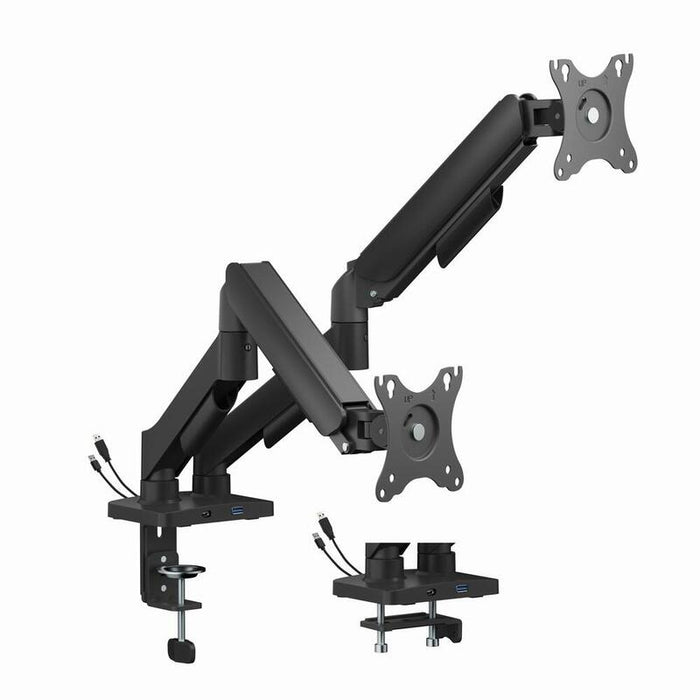 Gembird Adjustable Desk 2-Display Mounting Arm With Usb Ports 17-32inch