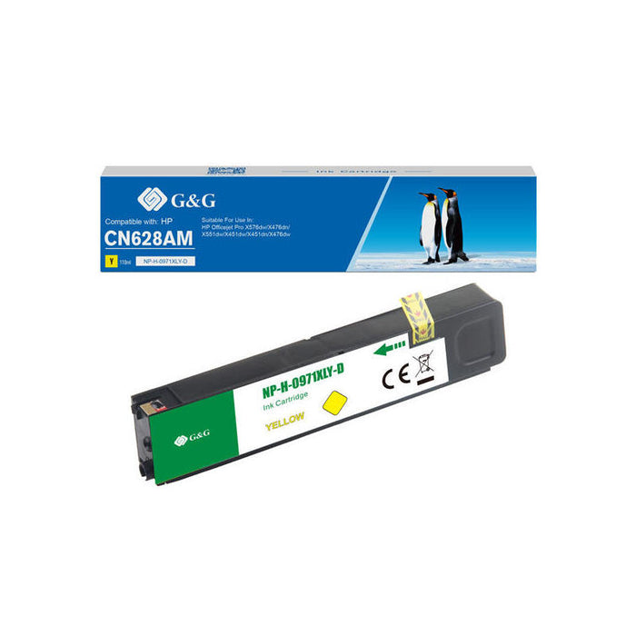 G&G Hp 971xl V4/V5 Amarillo Tinta Pigmentada Generico - Reemplaza Cn628ae/Cn624ae