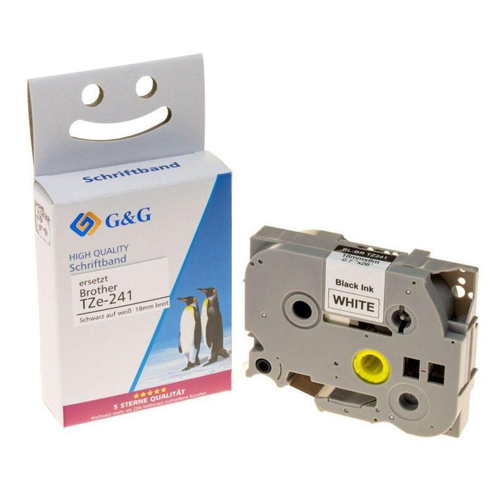G&G Schriftband 18mm X 8m Sw-Ws Komp. M. Brother Tze-241