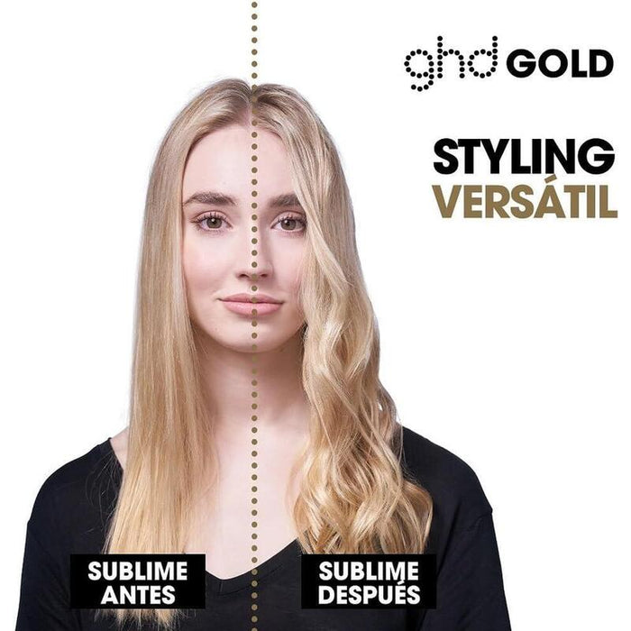 Ghd Gold - Plancha De Pelo Profesional Para Alisar, Rizar Y Crear Ondas, Temperatura Óptima De Peinado 185ºc, Tecnología Dual-Zone, Negro