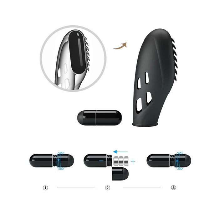 Pretty Love - Gilo Vibrador De Dedo Silicona Negro