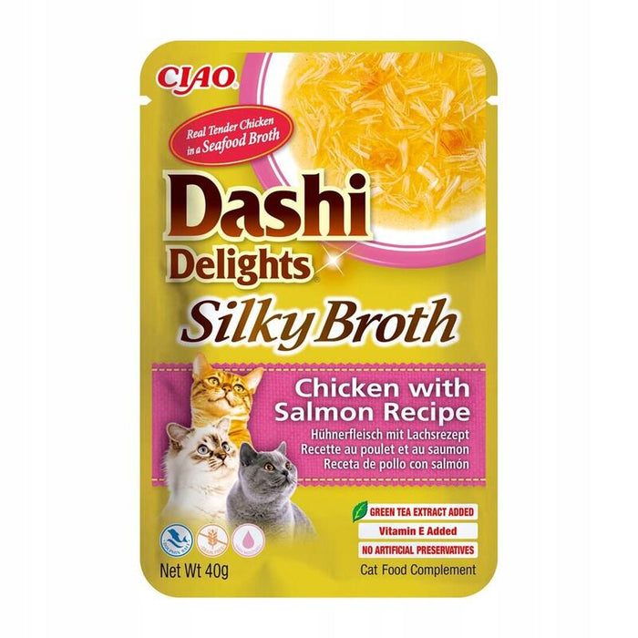 Golosina Para Gatos Inaba Cat Dashi Delights Caldo Sedoso Pollo Con Salmón 40g