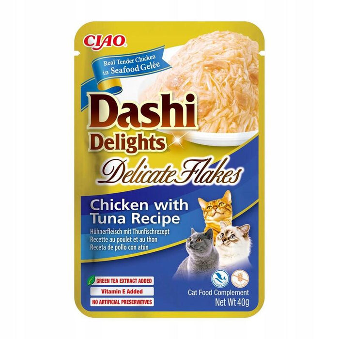 Golosina Para Gatos Inaba Cat Dashi Delights Copos Delicados Pollo Con Atún  40g