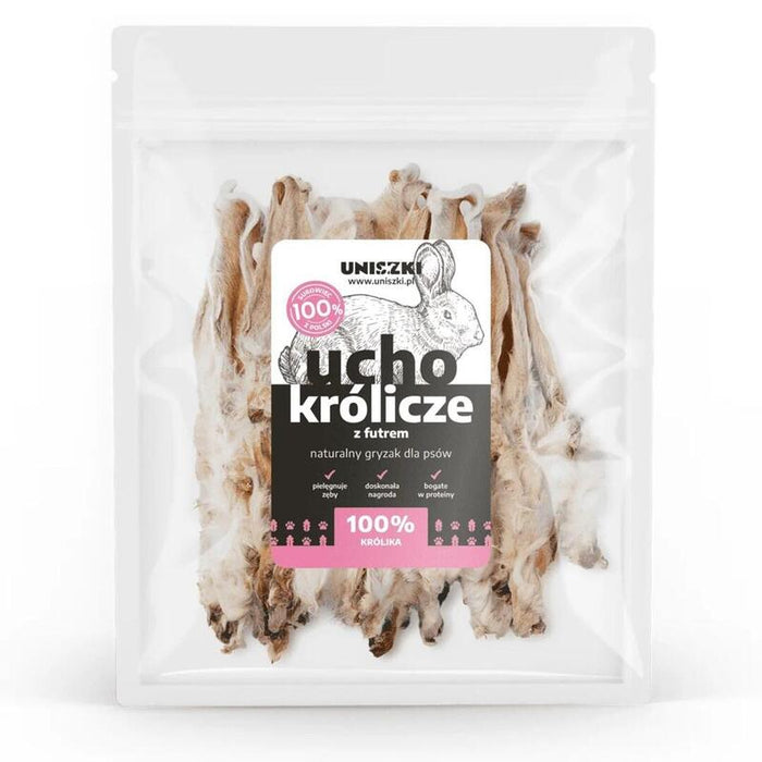 Golosina Para Perros Uniszki Oreja De Conejo Con Pelo  20 Unidades