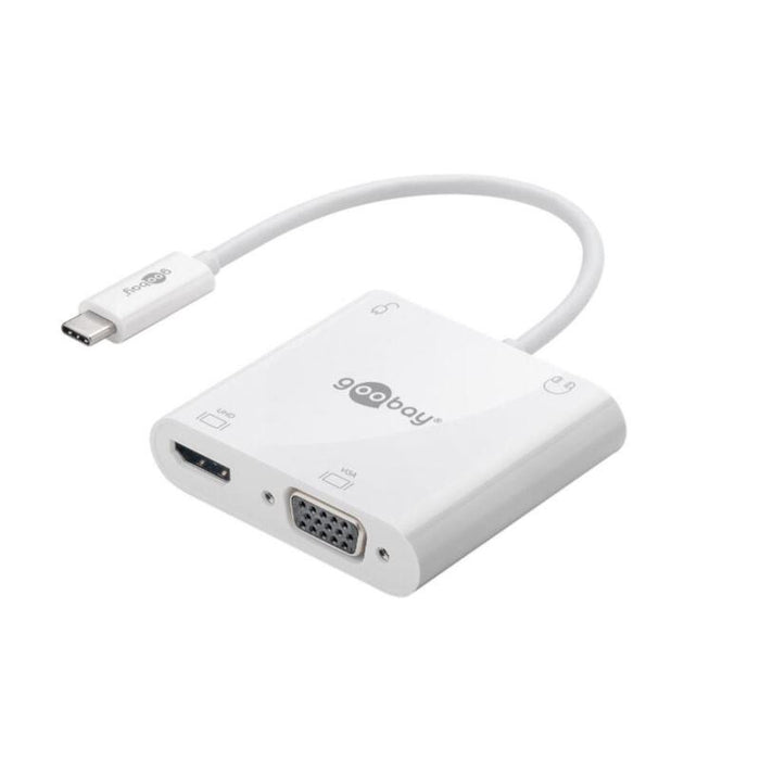 Goobay 52418 Adaptador Multipuerto Usb-C Hdmi?+Vga + Pd 100 W, Blanco