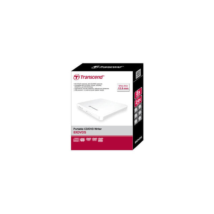 Grabadora Externa Transcend Ts8xdvds-W Unidad De Disco Óptico Blanco Dvd±Rw