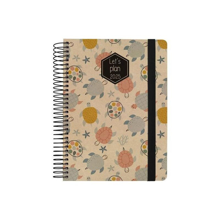 Grafoplas Agenda Anual Nature Design Espiral 15x21cm D/P Cierre C/Goma Tortugas 2025