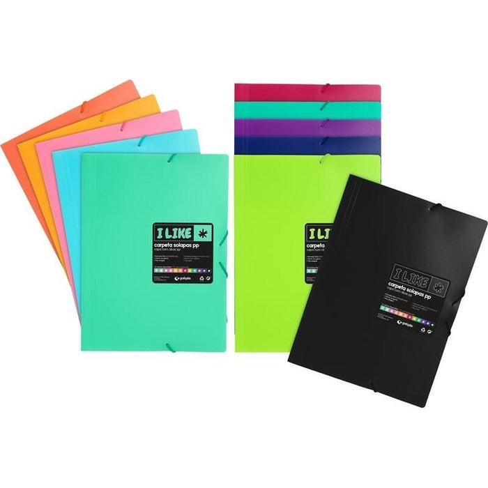 Grafoplás Carpeta 3 Solapas Like Pp Opaco Gomas Folio Coral
