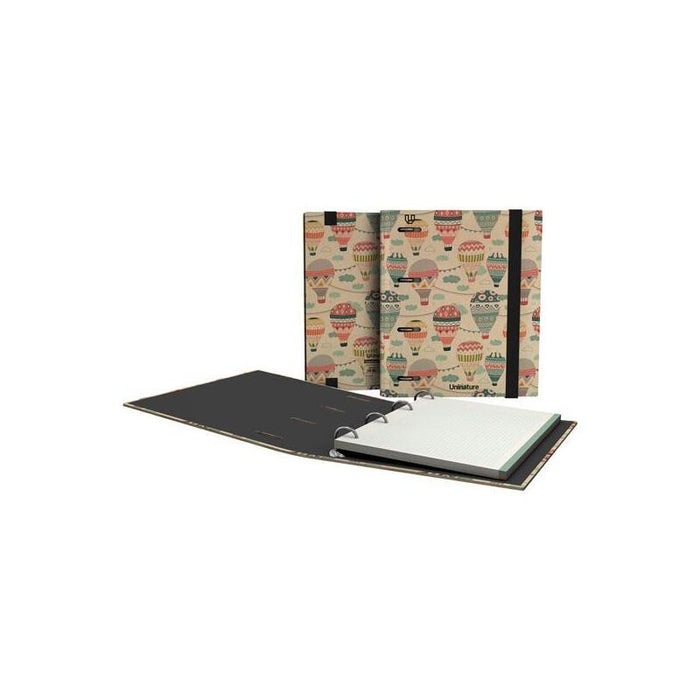 Grafoplás Carpeta Anillas 4x25 Carpebook A5 C/Recambio 90h 5x5 90gr Kraft Y Cartón Reciclado Uninature Capadocia
