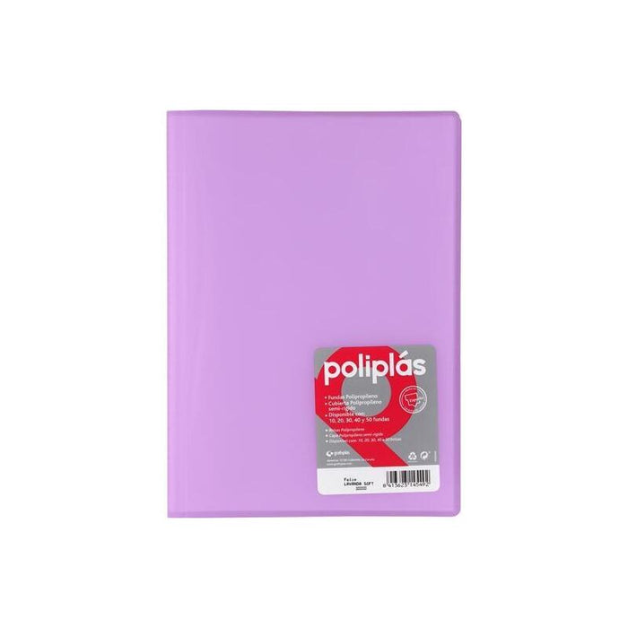 Grafoplás Carpeta Con Fundas Poliplás Soldadas Folio 10 Fundas Pp Semirígido Translúcido Lavanda Soft