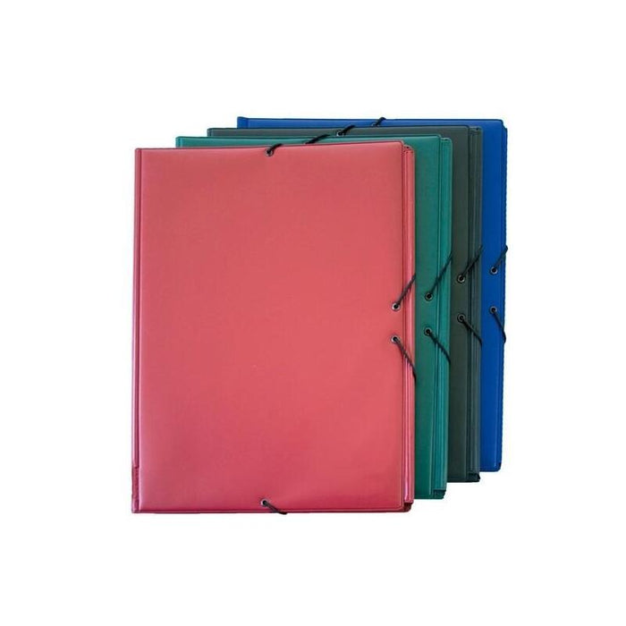 Grafoplás Carpeta Con Gomas 3 Solapas Folio Forradas Pvc Negro