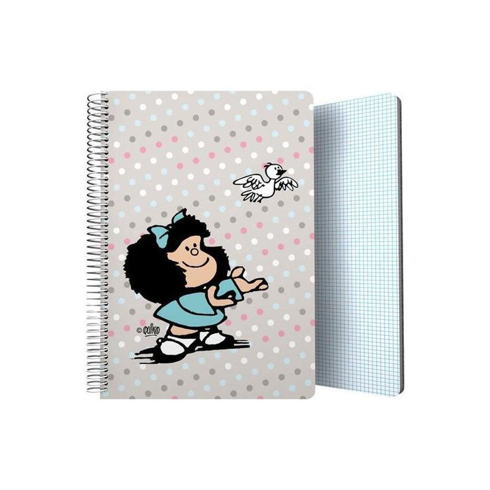 Grafoplás Cuaderno Espiral Folio 80h 4x4mm 90gr Tapa Pp Mafalda Bird