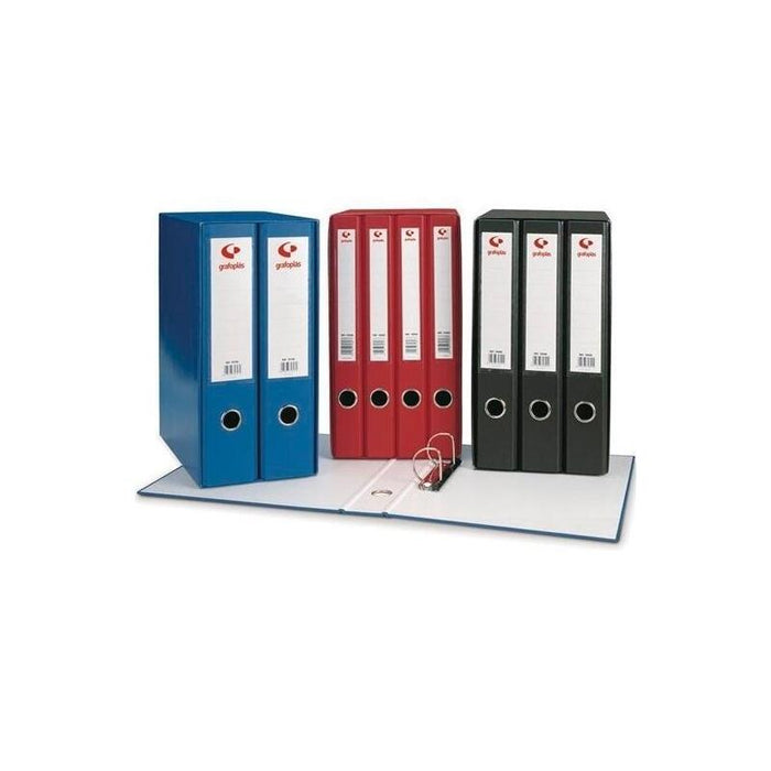 Grafoplás Módulo 4 Carpetas Pokf 2mm Anillas Mixtas 2x25mm Grafcolor Folio C/Tarjetero Rojo