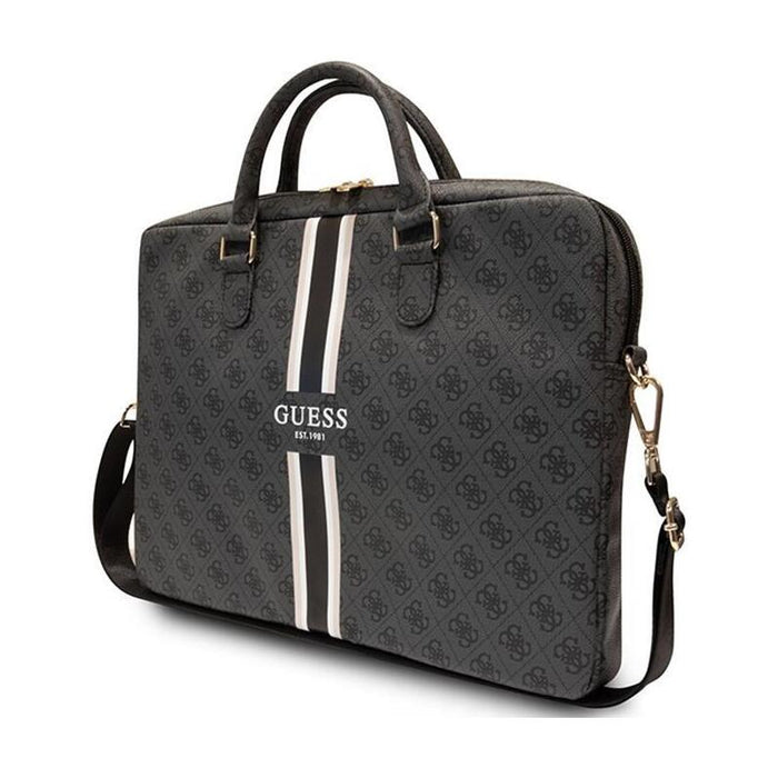 Guess 4g Printed Stripes Computer Bag - Torba Na Notebooka 16 (Czarny)