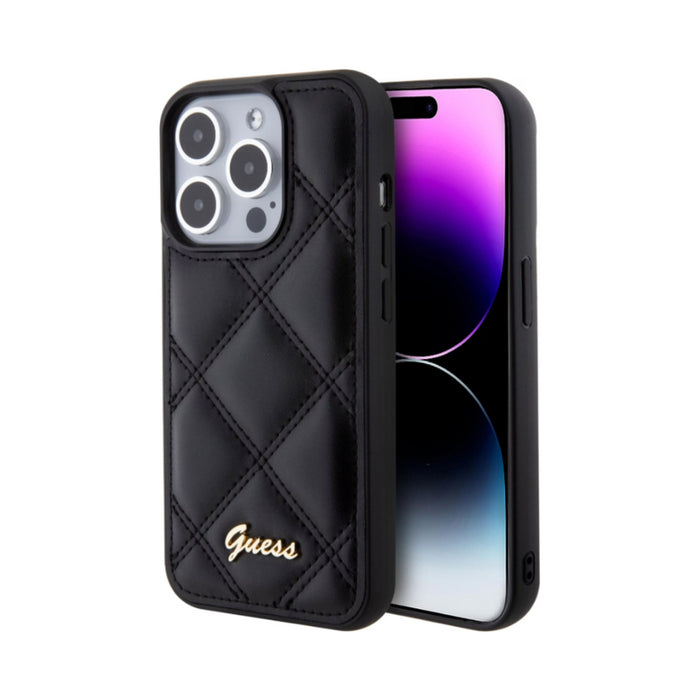 Guess Guhcp15xpsqsqsk Iphone 15 Pro Max 6.7" Negro Hardcase Quilted Metal Logo