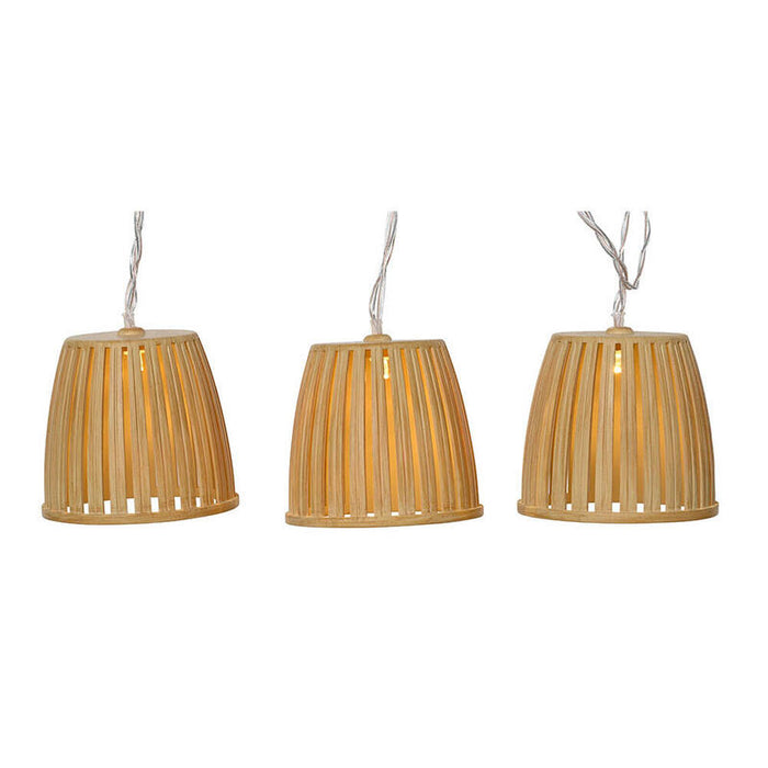 Guirnalda De Luz Solar, Cesto De Color Madera