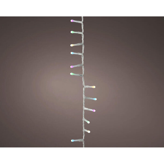 Guirnalda Led Multicolor Rosa, Azul Y Verde Exterior Cable Transparente 11 M