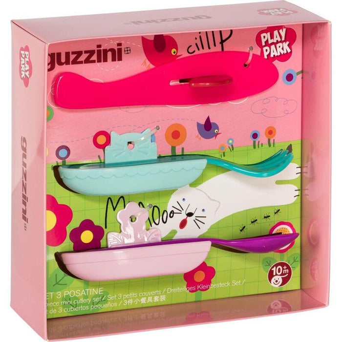 Guzzini Playpark Dreiteiliges Kleinbesteck Set Assorted Colors