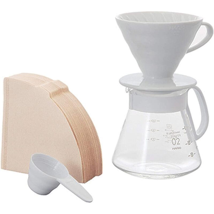 Hario V60 Dripper Porcelana & Range Server Set Xvdd-3012w
